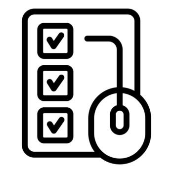 computadora ratón haciendo clic en comprobado casillas de verificación icono vector