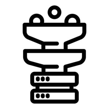 Data processing system filtering information to server database icon vector