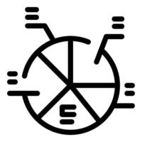 Pie chart representing data connected with lines and numbers vector