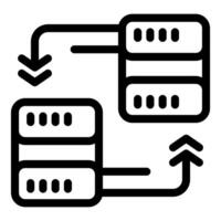 Data exchange system transferring information between two servers vector