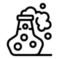 Chemical reaction occurring in erlenmeyer flask icon vector