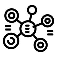 Network hub connecting multiple devices with data flowing vector