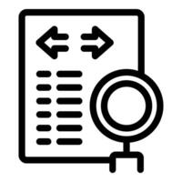 Magnifying glass analyzing transfer protocol of data exchange vector