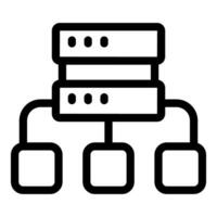 Network attached storage connecting multiple devices icon vector