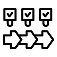 Process management with check marks and arrows achieving business goals vector