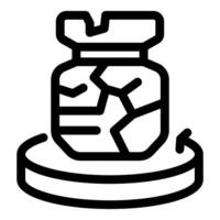 Full money bag rotating on display stand icon vector