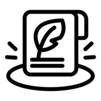 Important document with feather pen symbol appearing on stage with flashing lights vector