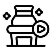 Online pottery workshop icon depicting video tutorial for ceramics vector