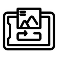 Mobile phone uploading image to cloud storage vector