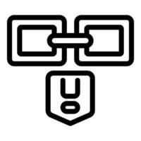 Blockchain technology showing secure connection with shield icon vector