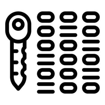 Key unlocking binary code, concept of cybersecurity and encryption vector