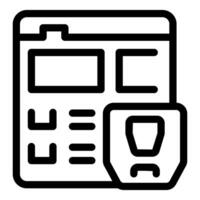 Website security padlock icon protecting user data vector
