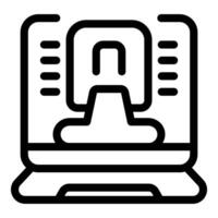 Computer user working from home using laptop icon vector