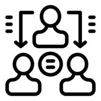 Manager delegating tasks to employees, business management and teamwork concept vector