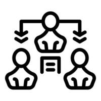 Business hierarchy showing manager delegating tasks to employees vector