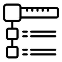 Algorithm showing data structure with linear search operation vector