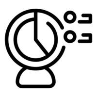 Round chart displaying business data with growing arrow pointing upward trend vector