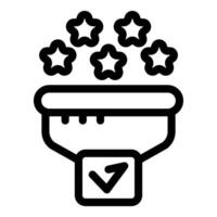 Marketing funnel converting stars into success with check mark vector
