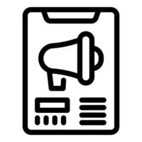 Smartphone displaying marketing campaign with megaphone icon vector