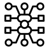Manager connecting different departments in company structure vector
