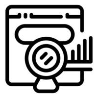 Software is analyzing website data and generating a report vector