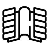 Open notebook showing blank lined pages for taking notes vector