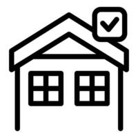 House getting energy performance certificate with checkmark icon vector
