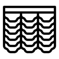 Modern fabric curtain covering window icon vector