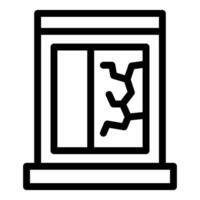 Broken window glass showing vandalism in building vector