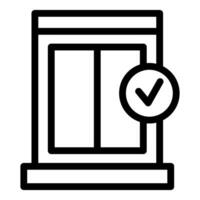 Window installing service quality checkmark icon vector