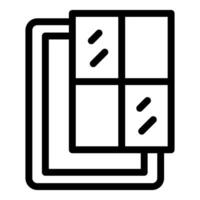 Modern double glazed window frame energy efficiency icon vector