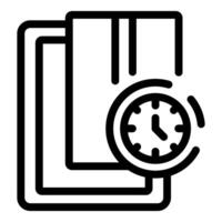 Clock managing data transfer, a symbol of efficient time management vector