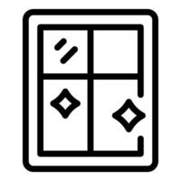 Clean window glass shining with sparking stars icon vector