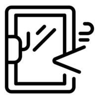 Cursor clicking on smartphone screen with folder icon vector