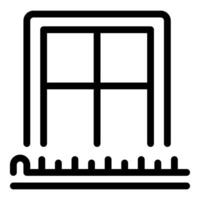 Big plastic window installing on house facade icon vector