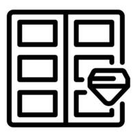 Diamond mining sorting process icon representing gemstone selection vector