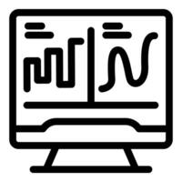 Computer monitor displaying statistical charts and data analysis vector
