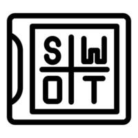 Swot analysis chart showing strengths weaknesses opportunities threats vector