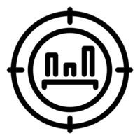 Target marketing focusing on increasing sales chart icon vector