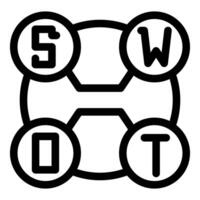 Swot analysis diagram displaying strengths weaknesses opportunities and threats vector