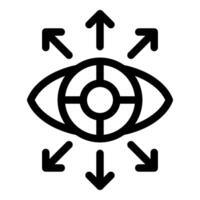 Eye tracking system analyzing human vision with arrows pointing vector