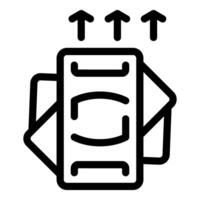 Smartphone sending data to cloud storage icon vector