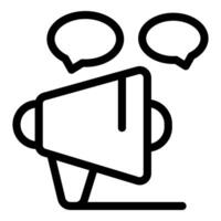 Megaphone announcing with speech bubbles, public relations marketing campaign icon vector