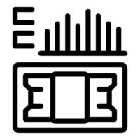 Electronic circuit board showing cpu processing power with vertical bars vector
