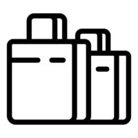 Line art icon of three suitcases standing next to each other vector