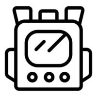 Retro futuristic device with antennae and buttons is displaying important information vector