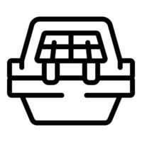 Empty lunch box open waiting for food icon vector