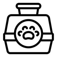 Cat toilet with open lid showing paw print icon in lineart style vector