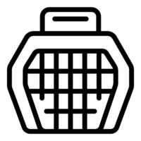 Pet carrier box for traveling with handle icon outline vector