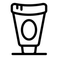 Line icon style coffee paper cup standing on a surface vector